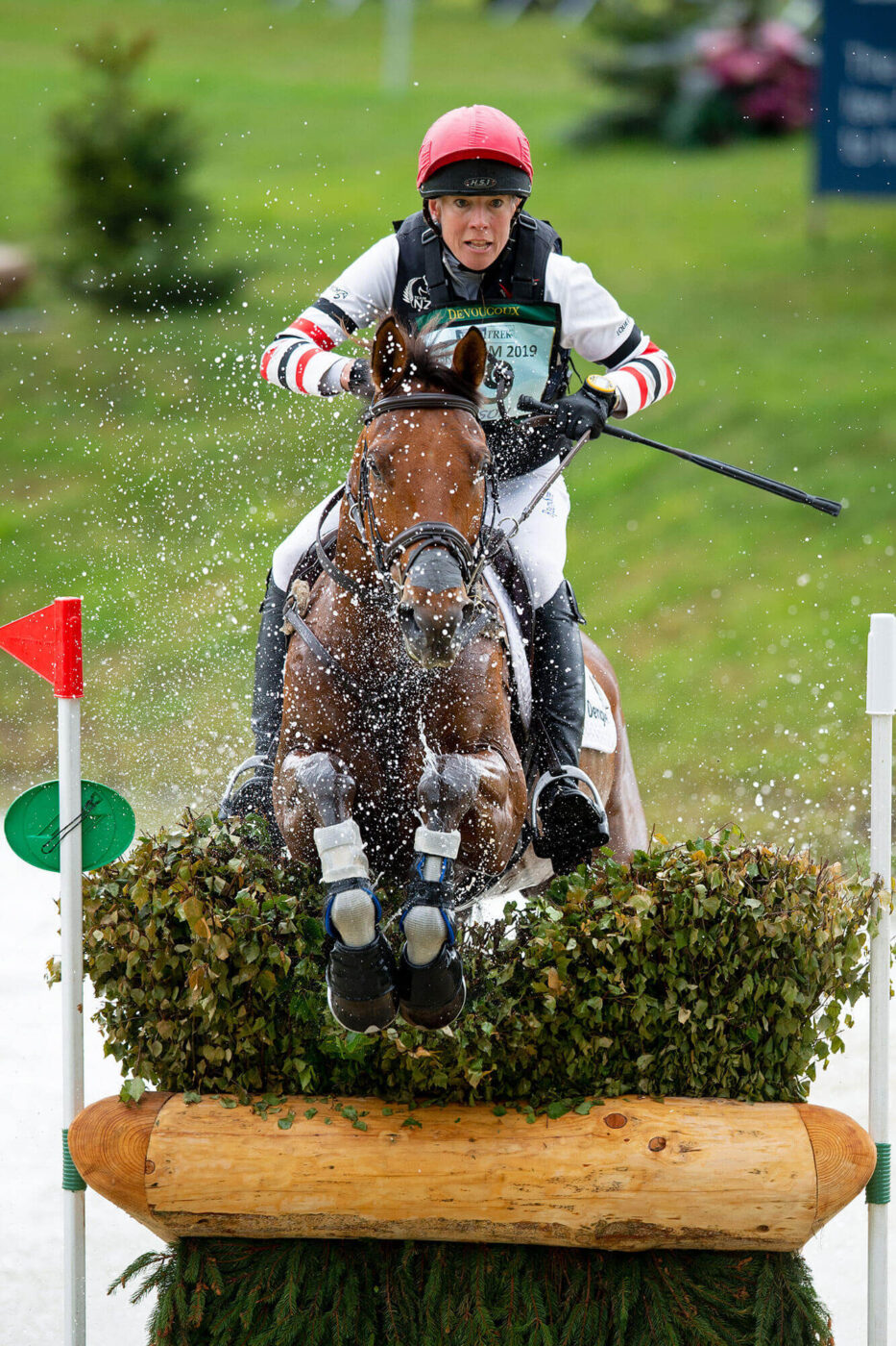 Lucy Jackson and Superstition at Bramham Horse Trials Water Jump