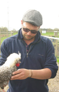 Andy Cawthray with a Poland Chicken